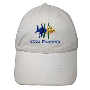 HeadShot Baseball Cap White One Size Ixtapa Zihuatanejo Mexico Fish Logo Hat